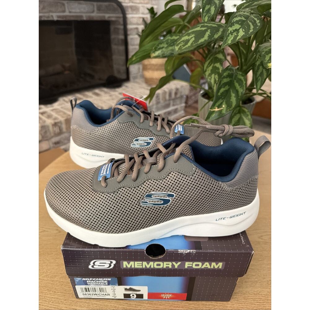 Skechers Dynamight 2.0 Rayhill Mens 9 Wide Charcoal Sneaker 58362W